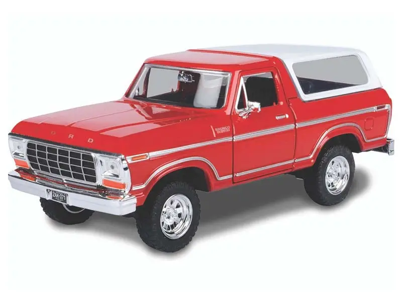 1978 Ford Bronco Custom - Red W/ White Hardtop (Timeless Legends) Diecast 1:24 Scale Model - Motormax 79373Rd 1