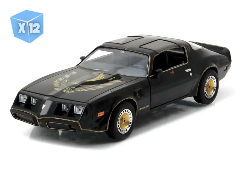 12 Pack 1980 Pontiac Firebird Trans Am Turbo 4.9L Starlight Black W/ Golden Eagle Hood - Diecast 1:24 Scale Model - Greenlight 84037 1