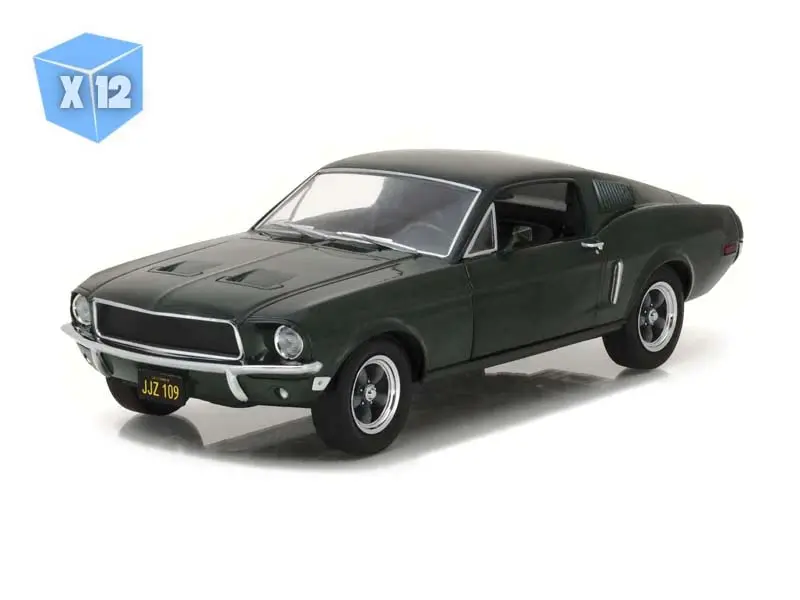 12 Pack 1968 Ford Mustang Gt Fastback - Highland Green Diecast 1:24 Scale Model - Greenlight 84038 1