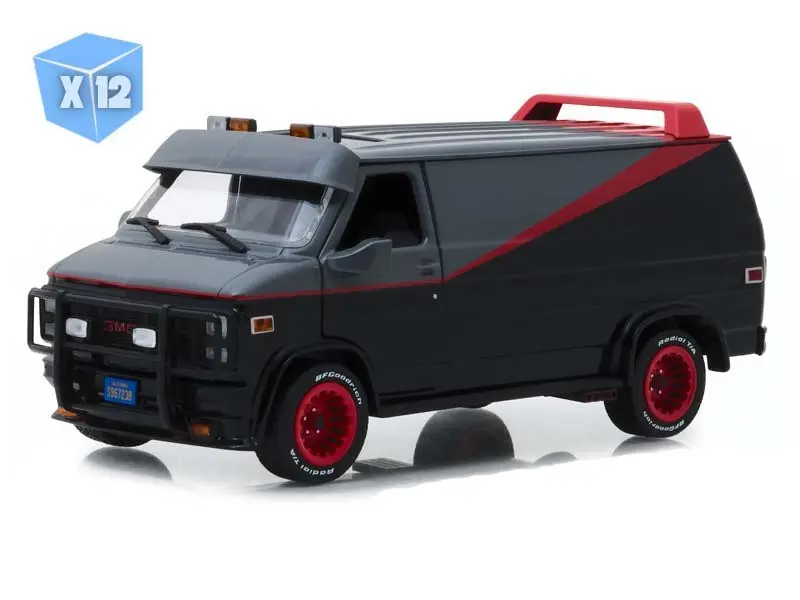 12 Pack 1983 Gmc Vandura (The A-Team) 1983-87 Tv Series Diecast 1:24 Scale Model - Greenlight 84072 1