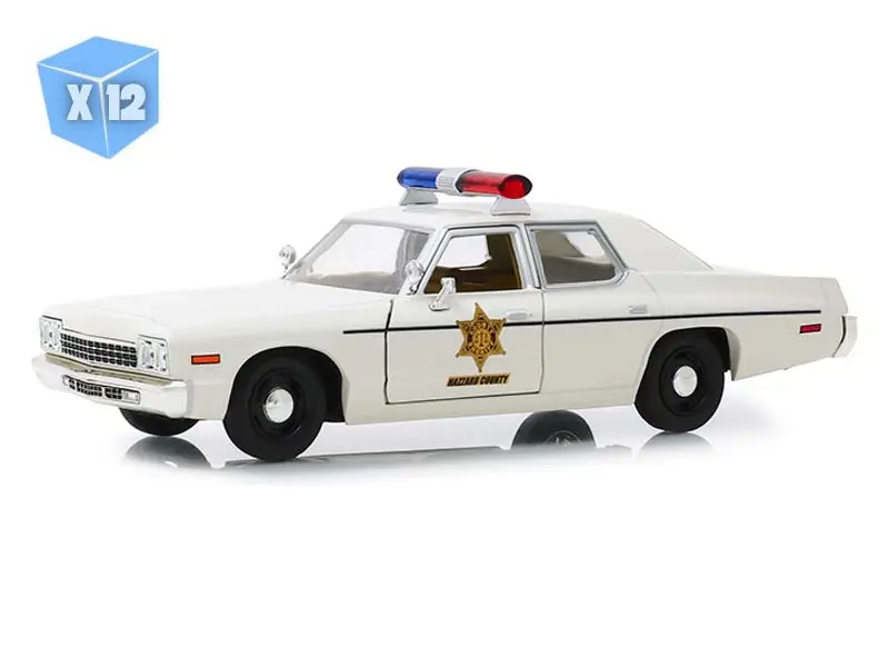 12 Pack 1975 Dodge Monaco Cream - Hazzard County Sheriff Diecast 1:24 Scale Model - Greenlight 84094 1
