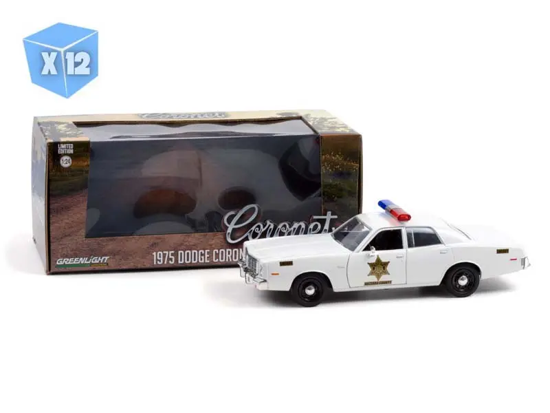 12 Pack 1975 Dodge Coronet - Hazzard County Sheriff Diecast 1:24 Scale Model - Greenlight 84104 1