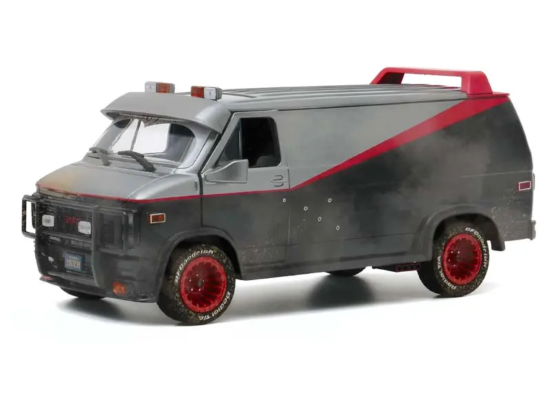1983 Gmc Vandura Weathered Version W/ Bullet Holes - The A-Team (Hollywood Series 11) Diecast 1:24 Scale Model - Greenlight 84112 1