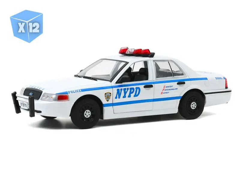 12 Pack 2011 Ford Crown Victoria Police Interceptor - New York City Police Department (Hot Pursuit) Diecast 1:24 Scale Model - Greenlight 85513 1