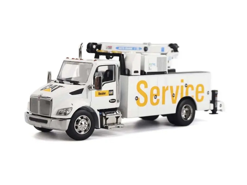 Cat Caterpillar Kenworth T380 Auto-Crane Titan 85 Body W/ Miller Enpak Diecast 1:50 Scale Model - Diecast Masters 85786 1