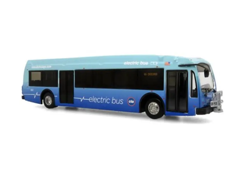 2021 Proterra Zx5 Electric Transit Bus - Cta Chicago (Blue) - 66 Chicago Diecast 1:87 Scale Model - Iconic Replicas 87-0336 1