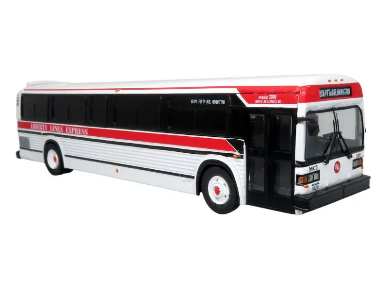 Mci Classic Suburban Bus: Liberty Lines Express Diecast 1:87 Scale Model - Iconic Replicas 87-0389 1