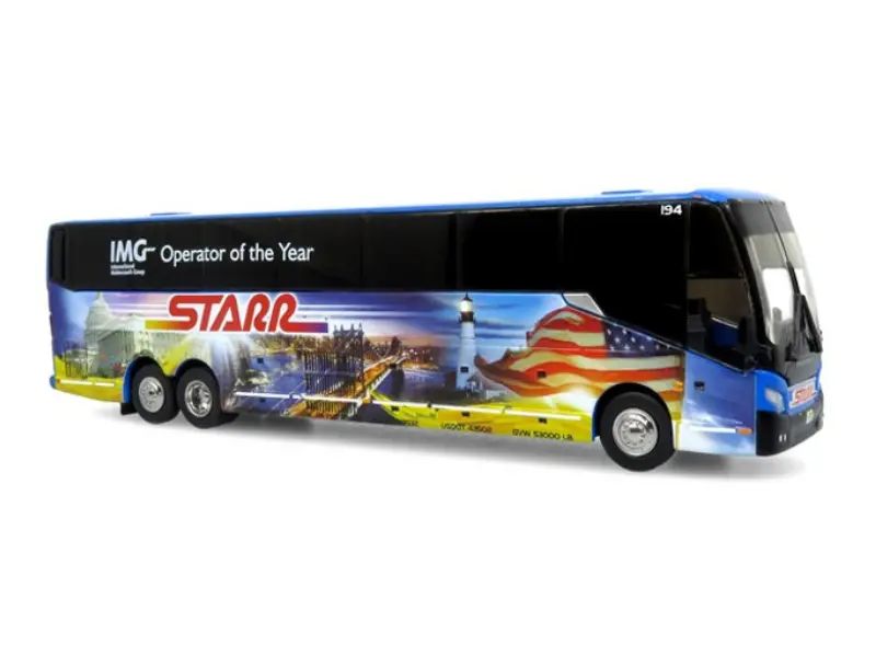 Prevost H3-45 Coach: Starr Tours Diecast 1:87 Scale Model - Iconic Replicas 87-0444 1