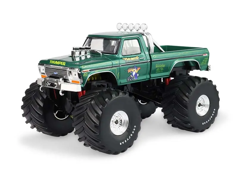 1975 Ford F-250 Monster Truck W/ 66-Inch Tires - Thumper (Kings Of Crunch) Diecast 1:43 Scale Model - Greenlight 88053 1