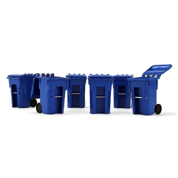 Blue Trash Carts Set Of 6 Cans 1:34 Scale Model Accessories - First Gear 90-0518 1