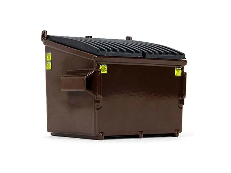 Refuse Trash Bin Brown 1:34 Diecast Model - First Gear 90-0535 1