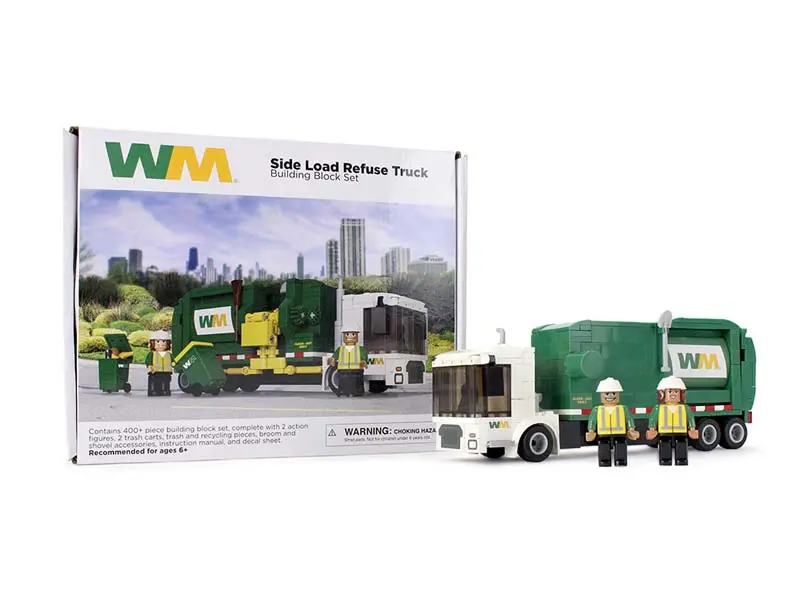 Waste Management Side Load Refuse Truck Block Set (402+ Pieces) - First Gear 90-0640 1