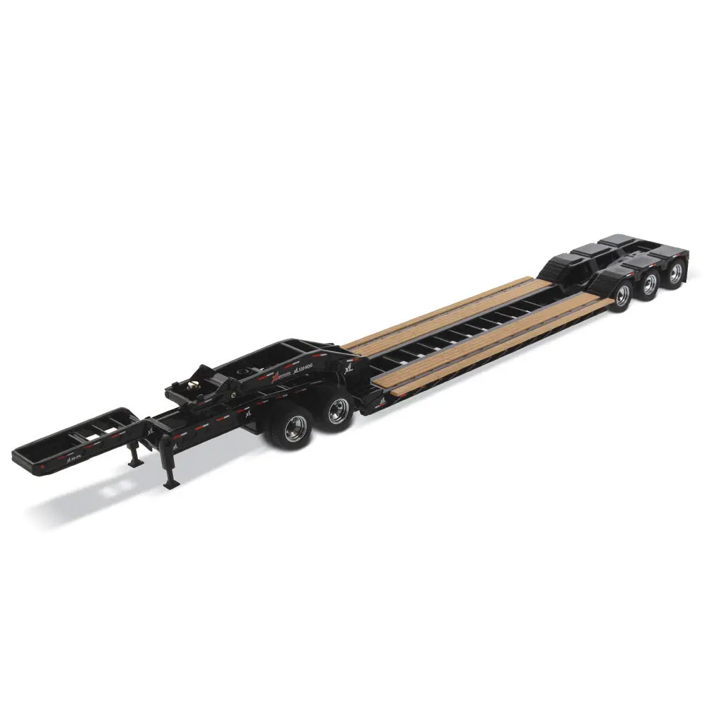 Xl 120 Low-Profile Hdg Outrigger Style Trailer W/ Jeep And 2 Boosters (Transport Series) 1:50 Scale Model - Diecast Masters 91033 1