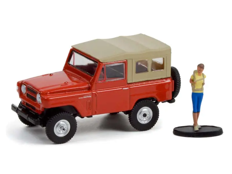 1975 Nissan Patrol W/ Backpacker (The Hobby Shop Series 12) Diecast 1:64 Scale Model - Greenlight 97120A 1