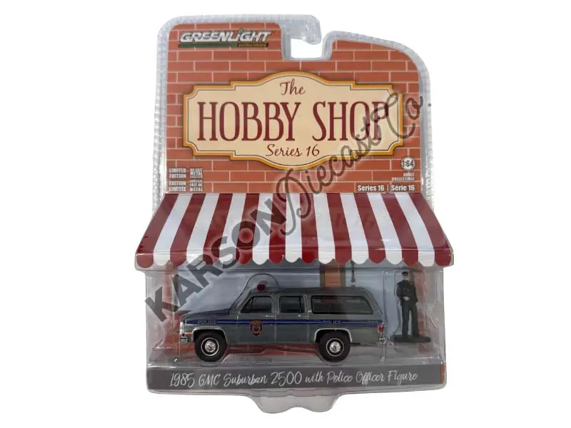 Raw Chase 1985 Gmc Suburban 2500 – New York City Transit Police W/ Officer Figure (The Hobby Shop Series 16) Diecast 1:64 Scale Model - Greenlight 97160D 1