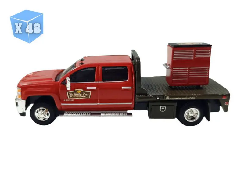 Pre-Order - 48 Pack 2016 Chevrolet Silverado 3500Hd Dually Flatbed W/ Tool Cabinet (The Hobby Shop Series 17) Diecast 1:64 Scale Model - Greenlight 97170D 1