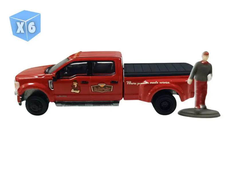 Pre-Order - 6 Pack 2022 F-450 Dually – Shop Truck W/ Mechanic Figure (The Hobby Shop Series 17) Diecast 1:64 Scale Model - Greenlight 97170F 1