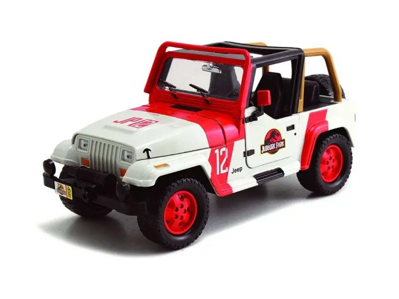 1992 Jeep Wrangler – Jurassic World (Hollywood Rides) Diecast 1:24 Scale Model - Jada 97806 1