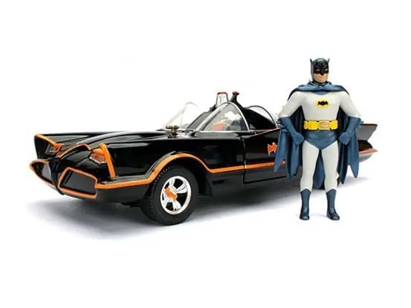 1966 Batmobile W/ Batman Figure – Classic Tv Series (Hollywood Rides) Diecast 1:24 Scale Model - Jada 98259 1
