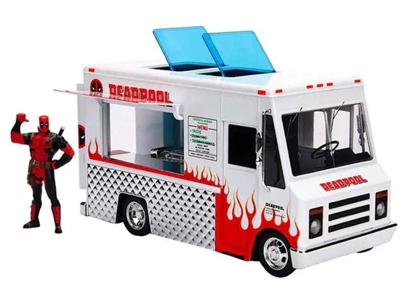 Taco Truck W/ Deadpool Figure (Hollywood Rides) Diecast 1:24 Scale Model - Jada 99730 1