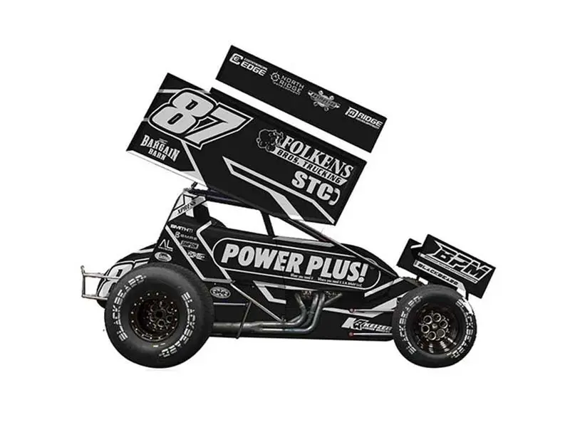 Pre-Order Aaron Reutzel 2026 Power Plus - Black #87 Sprint Car Diecast 1:18 Scale Model - Acme A1826012 1
