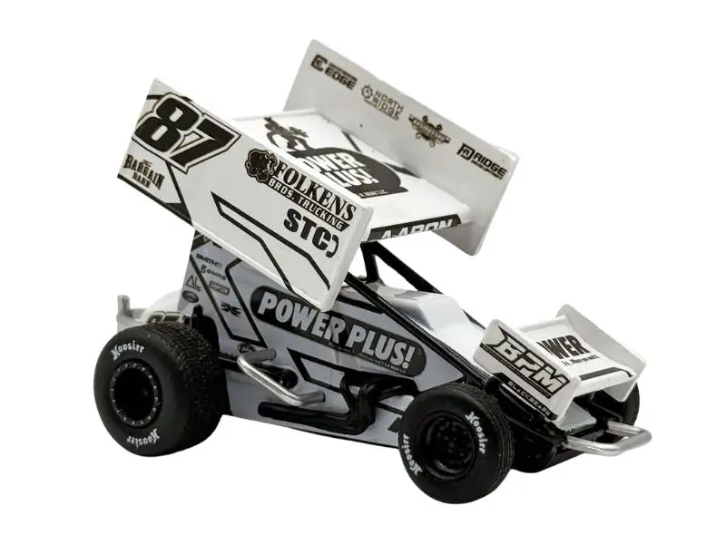 Pre-Order 2026 # 87 Power Plus Sprint Car White - Aaron Reutzel Diecast 1:64 Scale Model - Acme A5026006 1