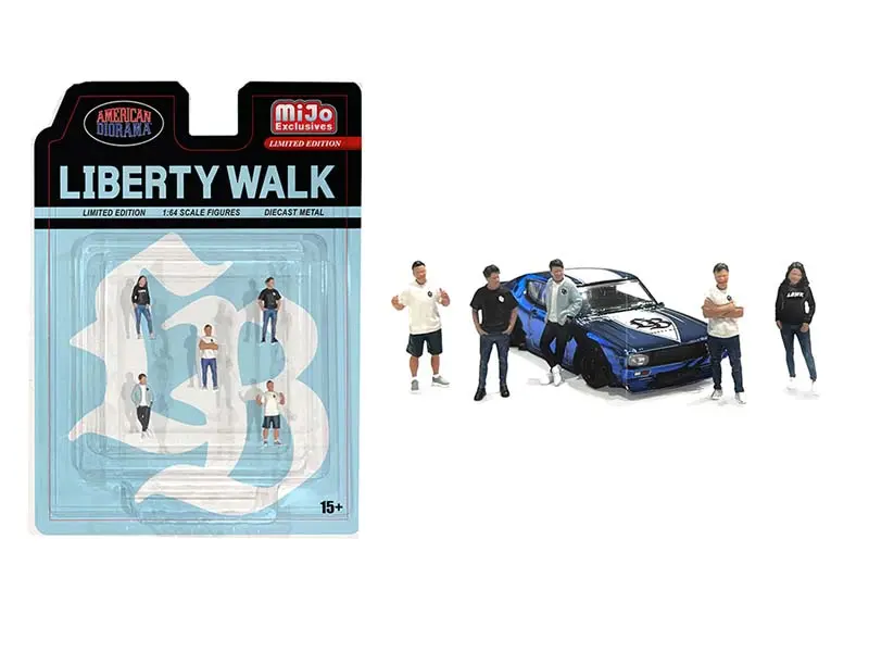 Liberty Walk Team Figures Set (Mijo Exclusive) Diecast 1:64 Scale Model - American Diorama Ad2415 1