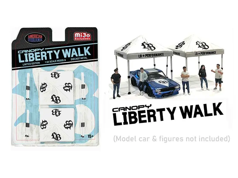 Canopy Liberty Walk – White Diecast 1:64 Scale Model - American Diorama Ad2416 1