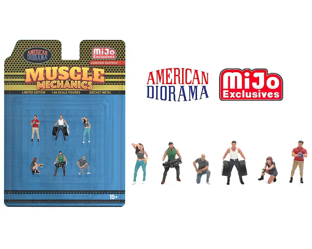 Muscle Mechanics Figure Set Diecast 1:64 Scale Model - American Diorama Ad2417 1