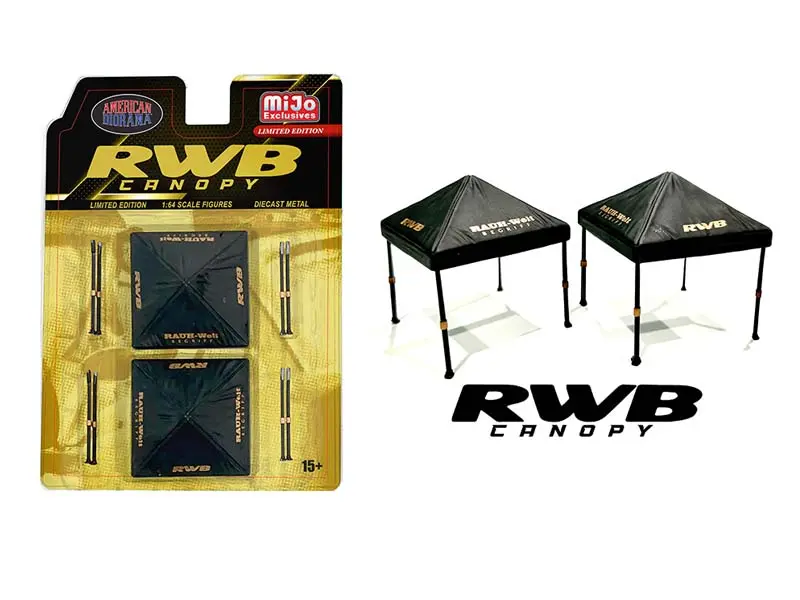 Canopy Rwb – Black Diecast 1:64 Scale Model - American Diorama Ad2418 1