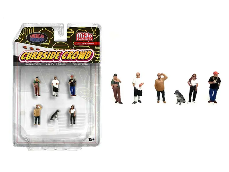 Curbside Crowd Figures Set Diecast 1:64 Scale Model - American Diorama Ad2429 1