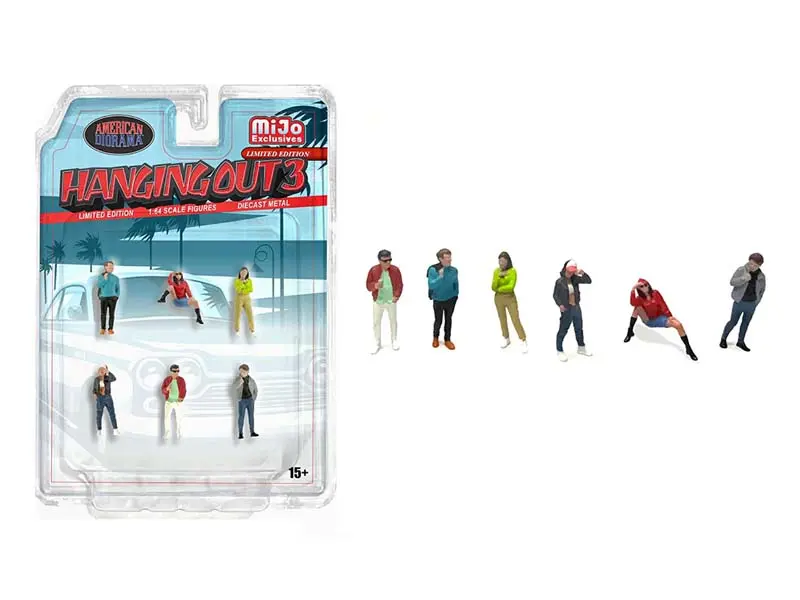 Hanging Out 3 Figures Set Diecast 1:64 Scale Model - American Diorama Ad2430 1