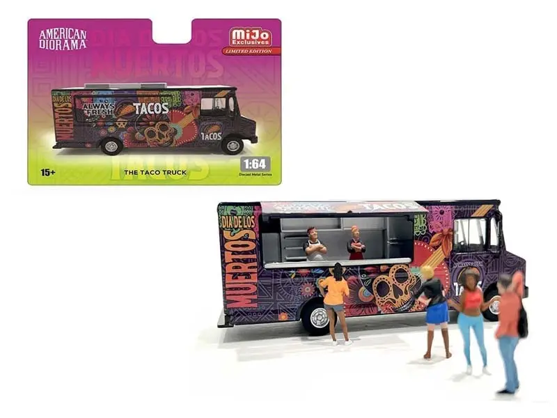 Food Truck Taco Truck Dotd Diecast 1:64 Scale Model - American Diorama Ad70100 1