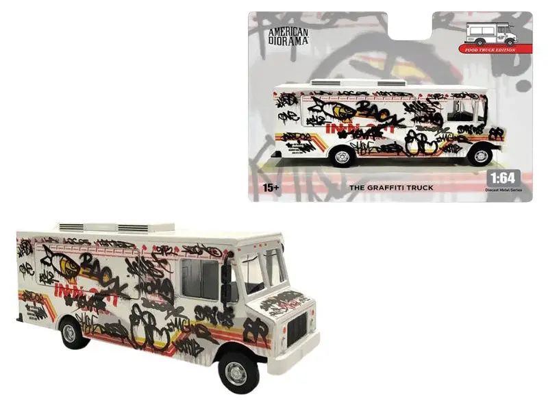 Food Truck – Graffiti Style Diecast 1:64 Scale Model - American Diorama Ad70102 1