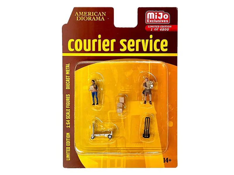 Courier Service Figure Set (Mijo Exclusives) Diecast 1:64 Scale Model - American Diorama Ad76495 1