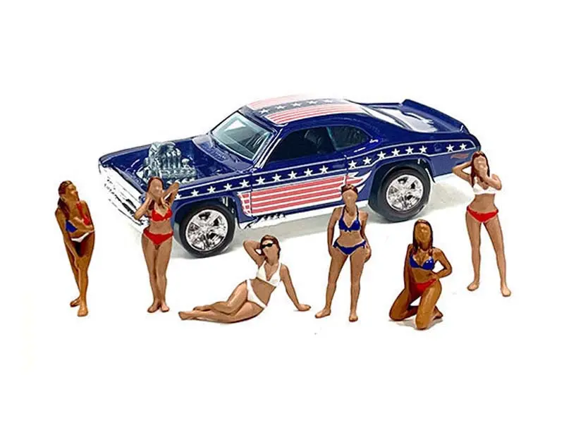 Patriot Girls - 6 Piece Set (Mijo Exclusive) Diecast 1:64 Scale Models - American Diorama 76498 1