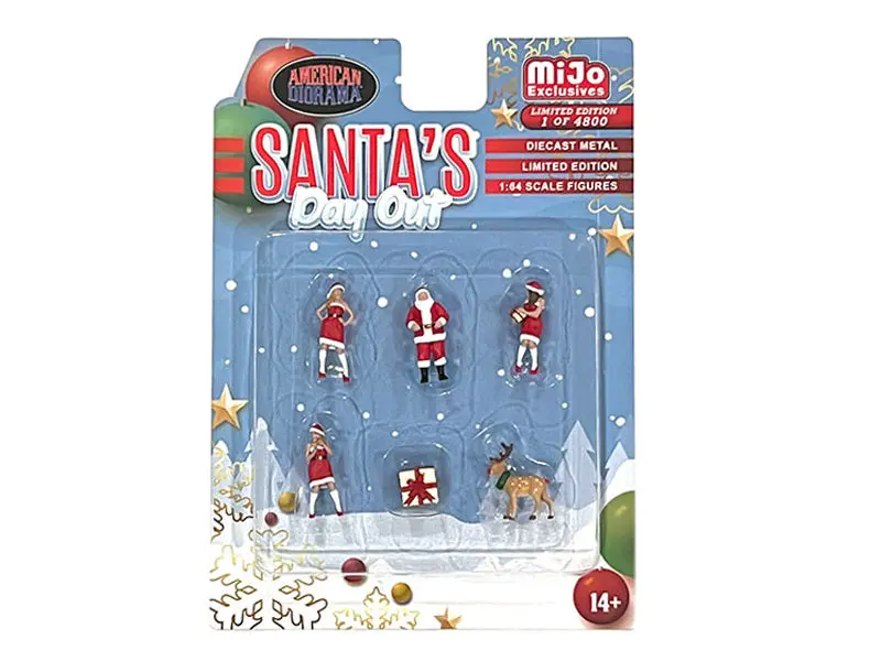 Santa’S Day Out Figure Set (Mijo Exclusives) Diecast 1:64 Scale Model - American Diorama Ad76508 1