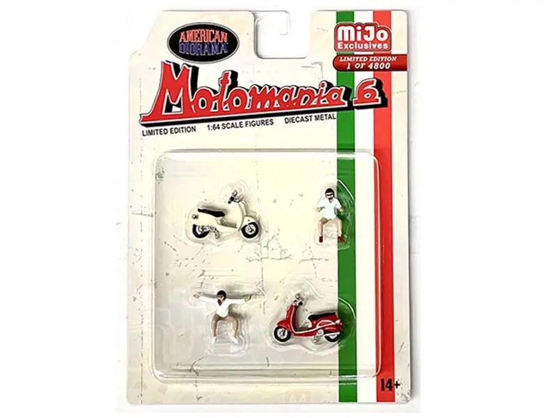 Motomania 6 Set (Mijo Exclusives) Diecast 1:64 Scale Model - American Diorama Ad76515 1