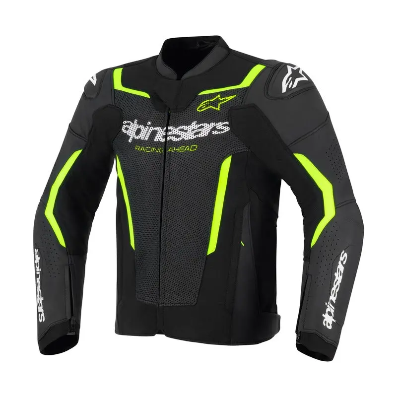 Alpinestars Gp Force V2 Leather Air Jacket - Black Fluro Yellow 1
