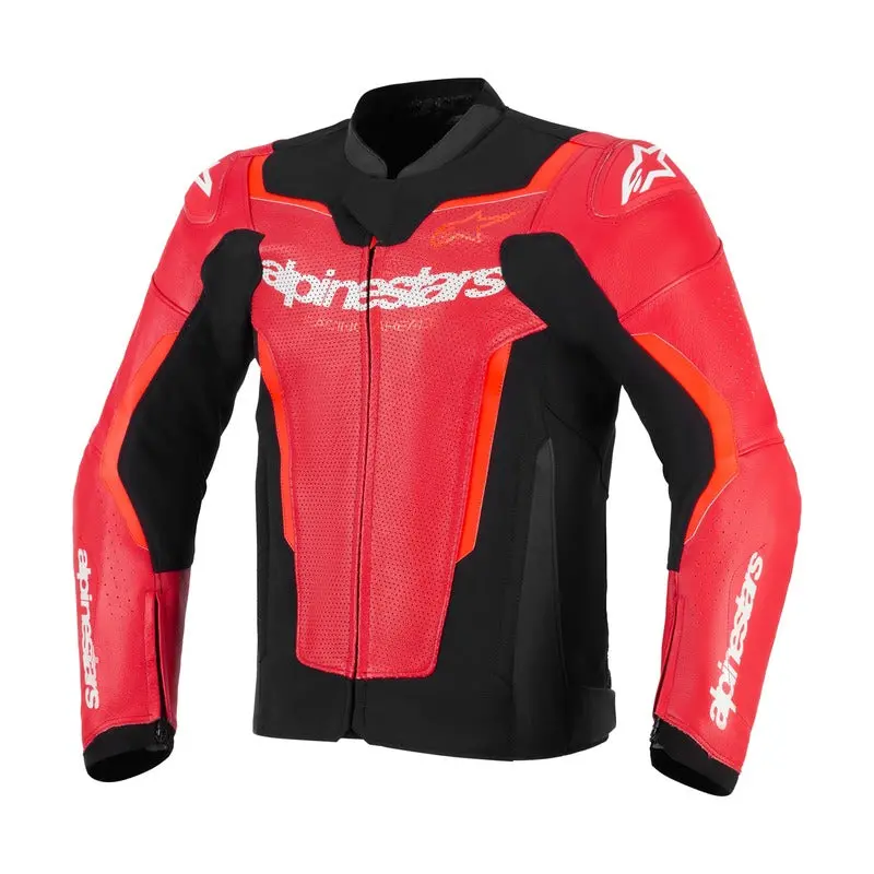 Alpinestars Gp Force V2 Leather Air Jacket - Red Fluro Red 1