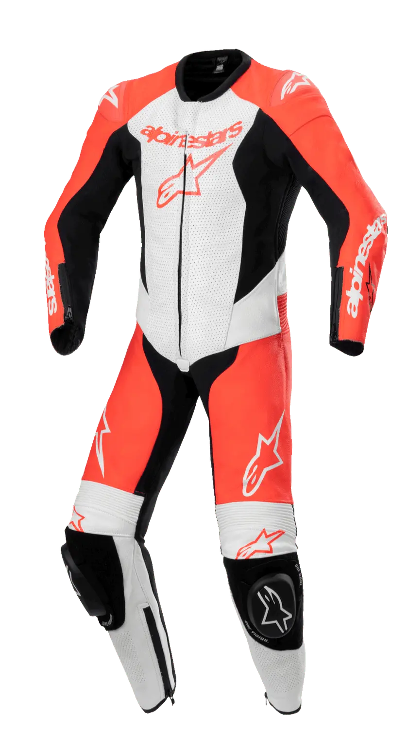 Alpinestars Youth Gp Plus V2 1 Pc Leather Suit - Red Fluro White Black 1
