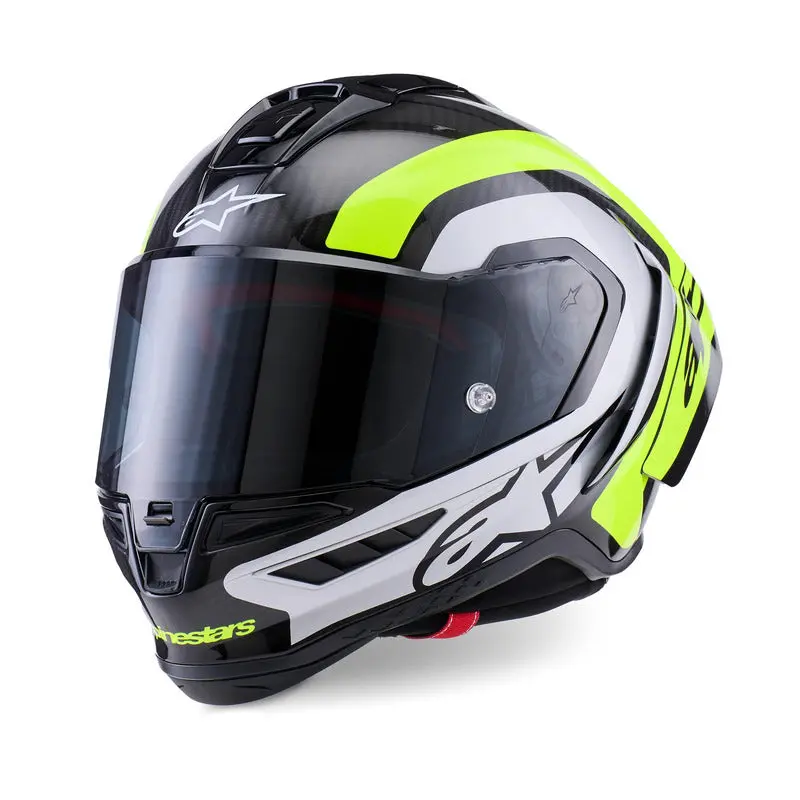 Alpinestars Supertech R10 Arius Helmet Ece06/Dot/Fi - Black/Silver/Fluro Yellow Gloss 1