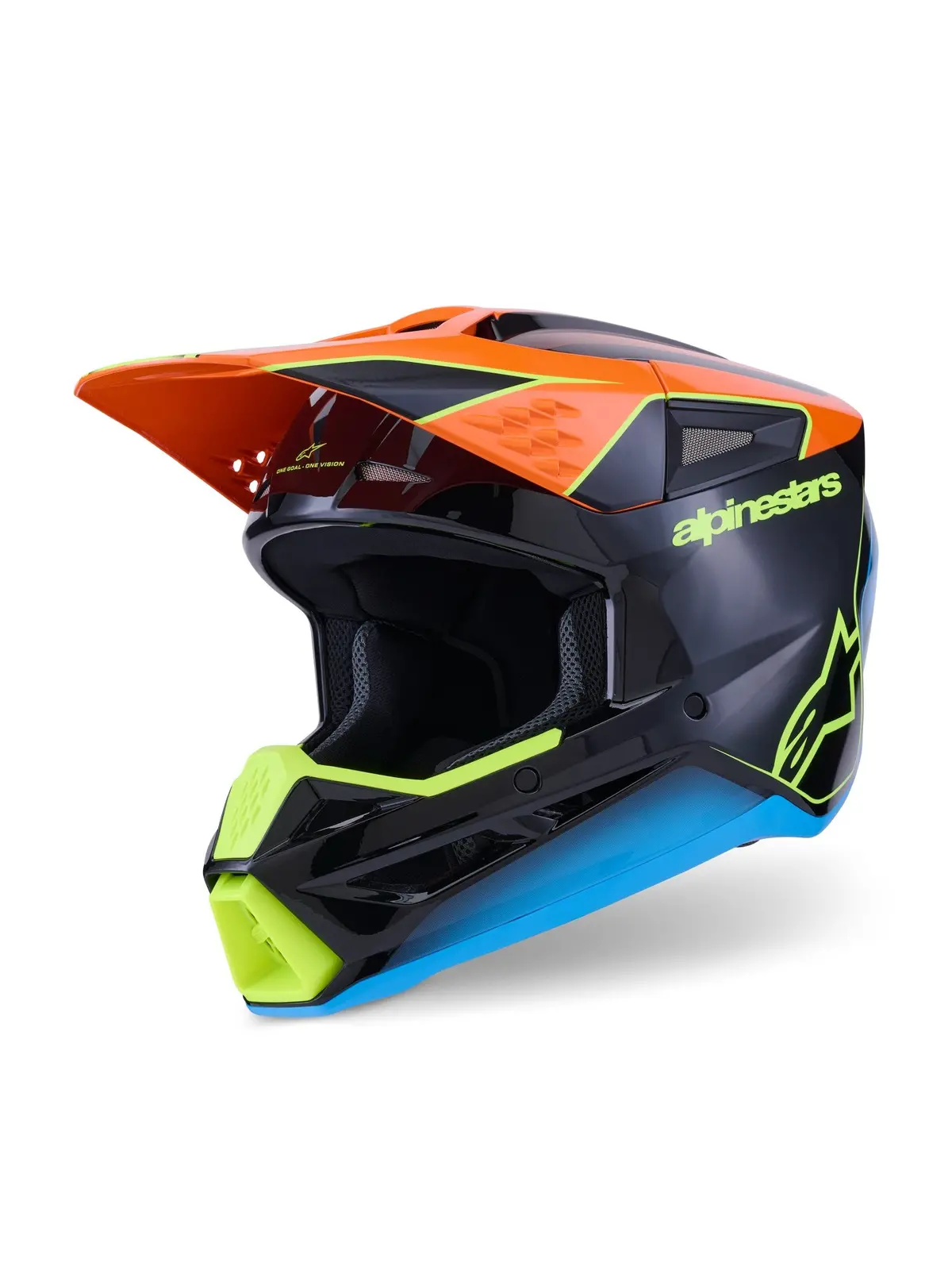 Alpinestars 2026 Sm3 Fray Helmet - Black Orange Fluro Yellow Glossy 1