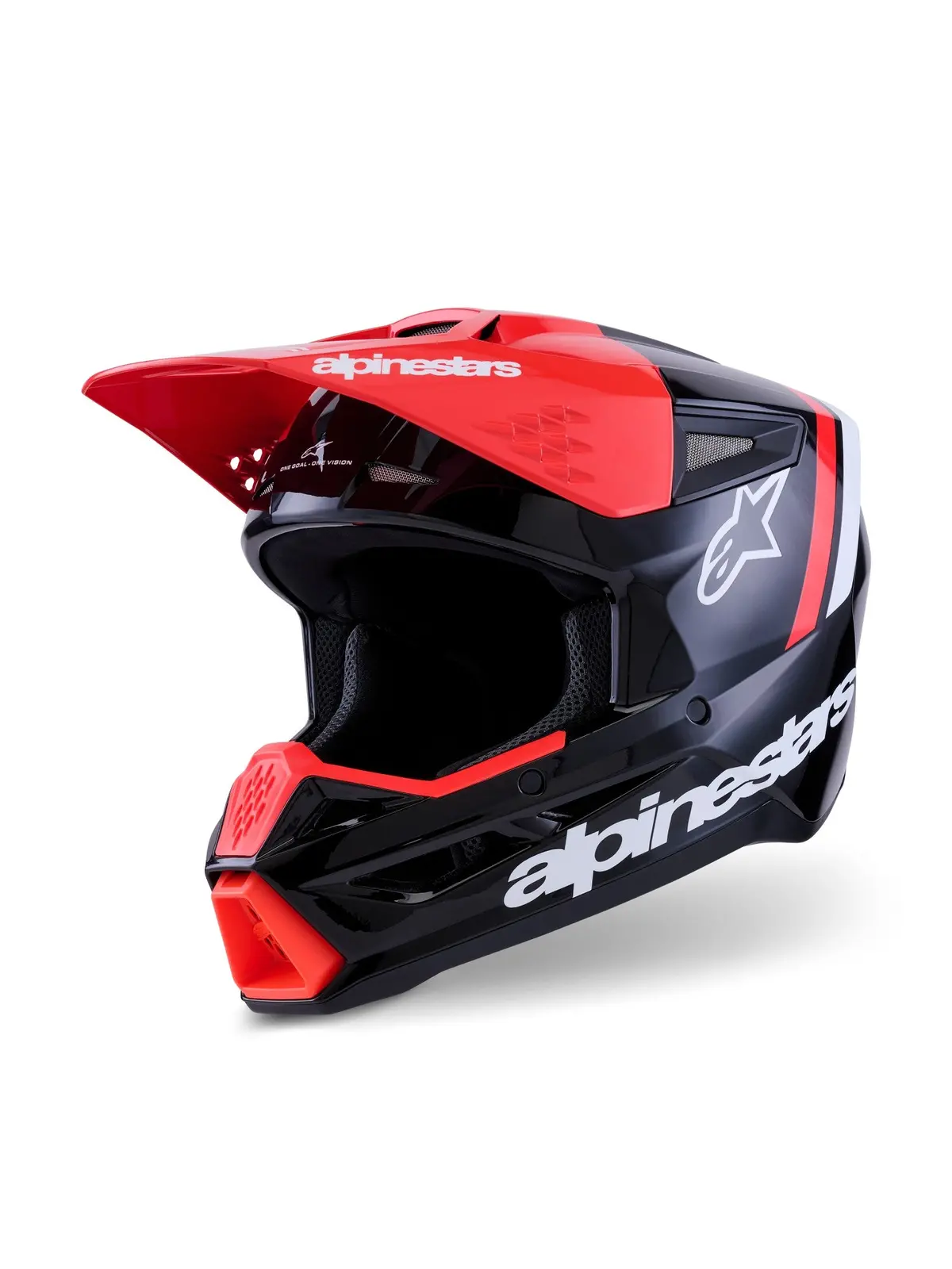 Alpinestars 2026 Sm3 Radium Helmet - Black Fluro Red White Glossy 1