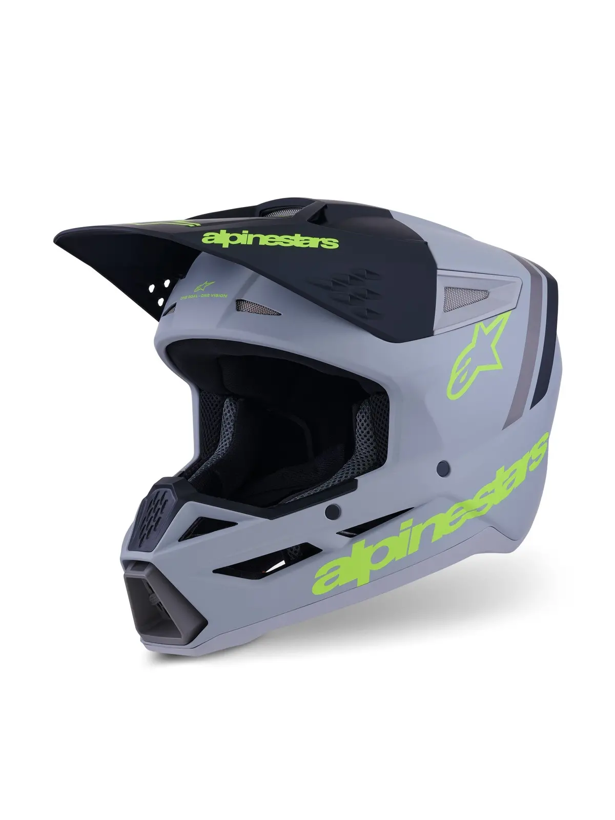 Alpinestars 2026 Sm3 Radium Helmet - Grey Black Yellow Fluo Matt 1