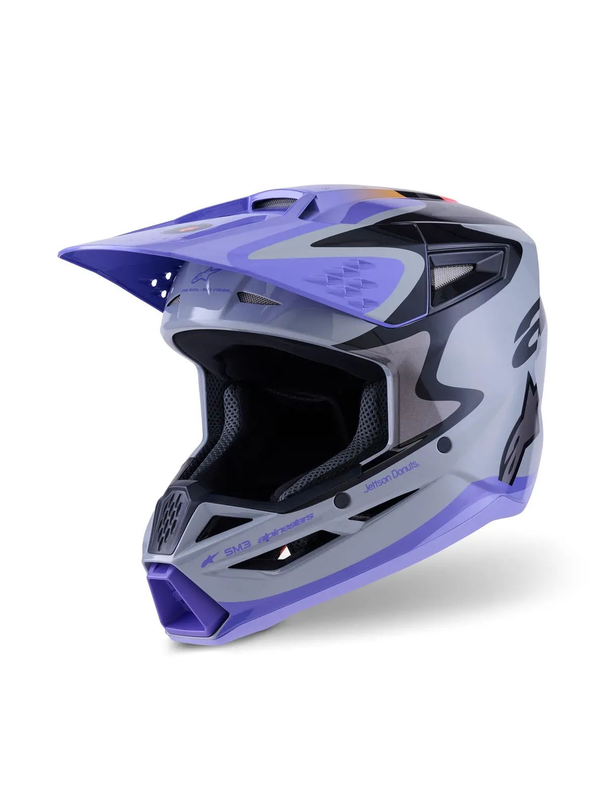 Alpinestars 2026 Sm3 Jettson Helmet - Grey Purple Black Glossy 1