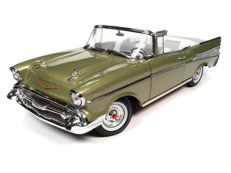 1957 Chevrolet Bel Air Convertible – Laurel Green Diecast 1:18 Scale Model - Auto World Aw306 1