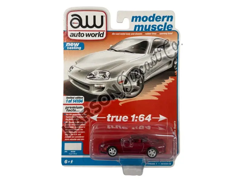Chase 1993 Toyota Supra Super White (Modern Muscle) Diecast 1:64 Scale Model - Auto World 64302B 1