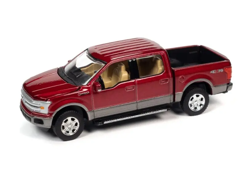 2019 Ford F-150 Lariat 4X4 Pickup Truck - Ruby Red Metallic (Muscle Trucks) Diecast 1:64 Scale Model - Autoworld 64322A 1