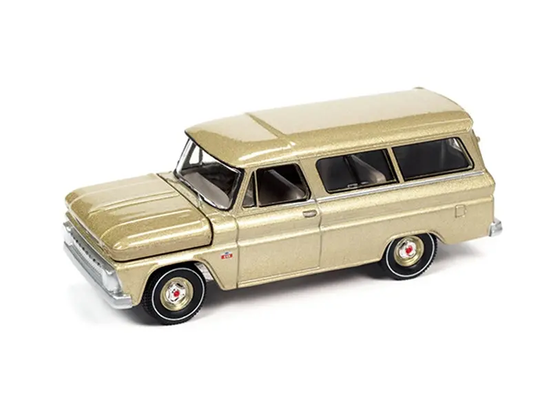 1966 Chevrolet Suburban Saddle Tan Metallic (Muscle Trucks) Diecast 1:64 Scale Model - Auto World 64322B 1